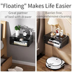 Acrylic Floating Nightstand, Bedside Table, Nightstand Shelf Wall Mounted Bedside Shelf (Black, Small) - color: Black