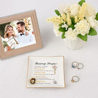 Christian Wedding Gifts for Couple, Marriage Prayer 4" Ceramic Jewelry Dish for Women, Religious Wedding Gift for Newlyweds, Wife - Married Couples Anniversary - Mr & Mrs, Bridal Shower Gift - color: Marriage Prayer