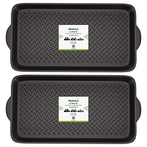 Matace 2 Pack Rubber Small Boot Tray for Entryway,Boot Mat,Shoe Tray,Shoe Mat for Indoor and Outdoor Use, 27.95"x 15.74" (Pack of 2) - size: 29.5"L x 15.7"W x 1.2"Th (Pack of 2)
