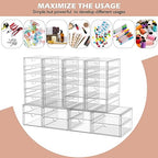 caktraie Makeup Organizer Storage With 30 Drawers, 6 Pcs Desktop Office Supplies, Desk Organizers, Clear Accessories, Dustproof Drawer and for Make Up, Jewelry, Pen, Stationary - size: 30 Drawers
