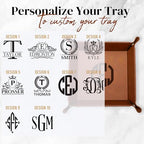 Personalized Valet Tray, Custom Engraved Leather Keys Tray for Men - Catchall Tray Organizer for Entryway Table, Unique Dad Birthday Gift from Daughter Son, Father Day - color: Personalized
