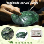 Jade Turtle Statue Natural Jade Gemstone Cute Animal Sculpture for Longevity and Luck 3 Inch - color: Green Jade Turtle-1