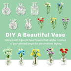 ZOYVUX Cute Mini Vase Magnets for Fridge, Tiny Plant Glass Vases with Flowers, Magnetic Refrigerator Decor for Kitchen, Office, Locker (5 Pack)