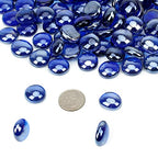 Mr. Fireglass 10 Pound Fire Glass Beads, 1/2" Reflective Round Fire Glass Drops for Fireplace Fire Pit & Lanscaping, High Luster Royal Cobalt Blue (Pack of 2) - color: Cobalt Blue, size: 1/2 inch, 10 Pounds (Pack of 2)