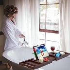 Premium Bamboo Bathtub Caddy Tray - Bath Tray - Bath Tub Tray Table for Bathtub - Expandable Size, Fits Most Bath Tubs - Brown - color: Brown
