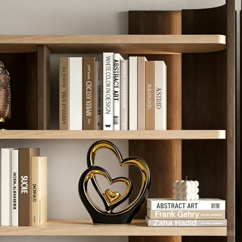 AWNR Heart Hands Sculpture,Small Shelf Decor,Tv Stand Decor Items for Living Room,Apartment,Office (Black) - color: Black