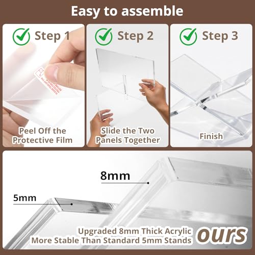 Acrylic Book Stand 12×8×6, Clear 8 mm Thick Book Holder & Display Stand for Cookbooks, Bibles, Art Books, Recipe Books, Photo Albums, Desk Reading & Coffee Table Décor - size: 8mm Thick-12*8*6in