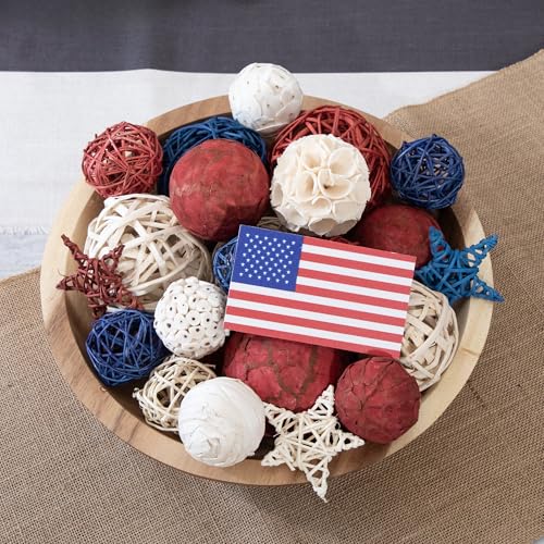 ANDALUCA American Flag Decorative 4th of July Vase Filler Bag with Orbs, Decorative Balls (Red, White & Blue) - color: Red, White & Blue