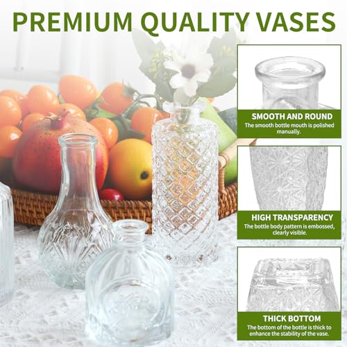 36pcs Glass Bud Vase Bulk Set, Clear Small Glass Vases for Flowers, Vintage Flower Vases in Bulk for Centerpieces, Wedding Decorations,Table Decor - color: Clear, size: 36pcs