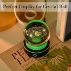 IFOLAINA LED Light Base Lighted Stand Display for Crystal Glass Ball Glass Art Tumbler RGB Multicolor Lighting Round Black Pedestal - Concave - size: Black-Concave