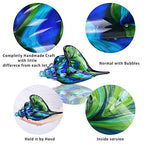 QFkris 8" Glass Conch Figurines, Hand Blown Seashell Art Glass Sculpture, Beautiful Home Decor, Crystal Paperweight - color: Blue