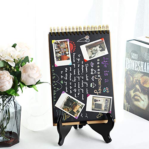 Tatuo 2 Packs Wooden Plate Stands for Display, Plate Holder Display Stand, Picture Frame Stand Easels, Tabletop Art Holder, Book Dish Decorative(12 Inch,Black) - size: 12 Inch
