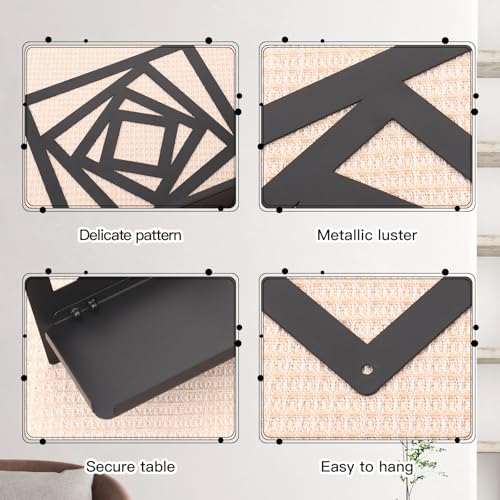 2Pcs Black Metal Wall Art Decor Farmhouse Black Candle Holder Minimalist Wall Art Retro Bathroom Decor Farmhouse Decoration for Bathroom Living Room Bedroom (Modern)