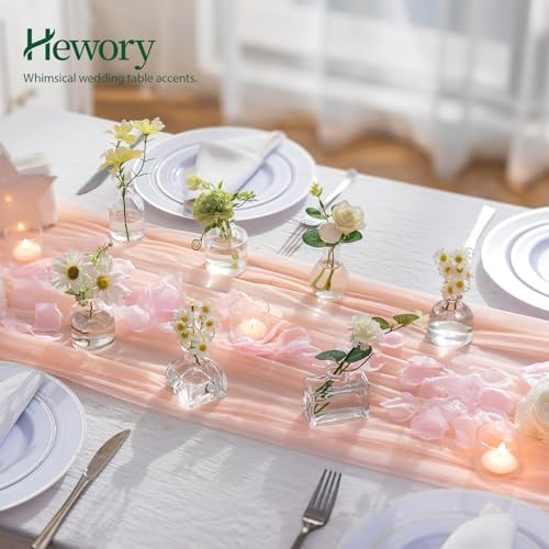 Hewory 2.3'' Mini Bud Vases: 28Pcs Small Clear Glass Vases Bulk for Wedding Party Table Accent - Tiny Decoration for Babies Breath Wildflowers