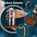PH PandaHall Pocket Watch Glass Display Dome with Hook 5.7"x4" Watch Display Jar Decorative Watch Case with Base Plants Dome Showcase for Father's Day Pocket Watches Medals Collectibles Ornament - size: 5.7x4 Inch