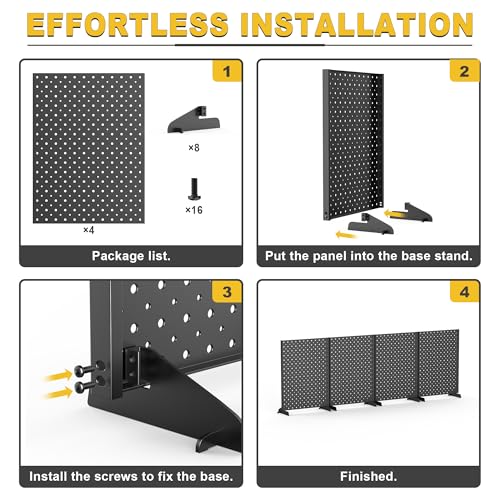 Ultrawall Pegboard Display Stand, Metal Tabletop Pegboard Display, Accessories Rack Organizer for Jewelry, Retail Stores, Craft Shows, 12"X16", 4pcs Black - size: 4Pack 12"X16"