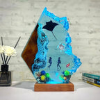 Scuba Diving Resin Ocean Lamp,Handmade 3D Ocean Night Light With Woodden Base,Variable Lights, Scuba Diver Gifts,Diving Enthusiast Collectibles, Unique Birthday Holiday Gifts for Men & Women (L12"x8") - color: Scuba Divers, size: L