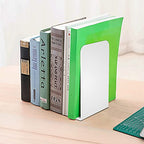 VFINE Bookends 4 Pairs, White Metal Book Ends, Bookends for Shelves, Book Stopper for Heavy Books, Book Dividers for Home Office - color: White 4 Pairs Bookends