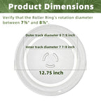 12.75" Microwave Plate Replacement for 481941879728 Whirlpool Microwave Glass Plate Compatible With 12 3/4 inch Whirlpool Microwave Plate - size: 12.75" Ring Shape Hole