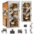 CCCDF Book Nook Kit Library, DIY Miniature House Kit, 3D Wooden Puzzle Dollhouse Kit for Adults and Teens, Bookshelf Booknook with LED Light (Law Library) - style: Law Library