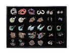 Wudygirl Velevt Stackable 30 Grid Jewelry Tray Display Rings Bracelet Earring Necklace Jewelry Tray Showcase Display Organizer (30 Grid) - color: Black 30 Grid, size: 1 Pcs