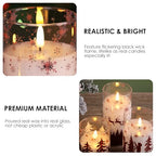 Eywamage Christmas Flameless Pillar Candles with Remote, Red Buffalo Plaid Table Decor, Flickering LED Pillar Candles Set of 3 - color: Red Buffalo Plaid