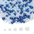 PATIKIL 1000 Pcs No Hole Pearls, 3mm 4mm 5mm 6mm 8mm Mini Round Faux Pearl for Art Crafts Jewelry Making Nail Vase Filler Birthday Wedding Party, Blue/White - color: Blue/White