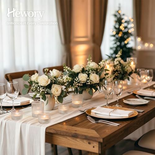 Hewory Glass Tealight Candle Holder: 8 Pcs Tea Lights Candle Holder Clear Votive Candle Holders for Table Centerpiece, Tea Light Holders Glass Candle Holder for Wedding Party Living Room Home Decor - color: Clear, size: 8PCS