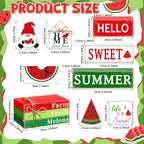 Vercraft 11 Pcs Watermelon Table Decorations Set Watermelon Tiered Tray Decor Summer Wooden Top Farmhouse Rustic Wooden Table Centerpieces for Home or Kitchen Office Decorations - style: Watermelon