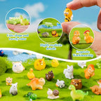 52pc Mini Resin Animal Figurines Set - Enchanted Fairy Garden & Desktop Decor, Eco-Friendly Collectible Gift | Vibrant Miniature Resin Animals for Moms, Women & Nature Lovers