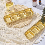 Teenyyou 4 Pcs DIY Esthetician Bowls Face Mask Tray Esthetician Supplies Stainless Steel Compartment Serving Tray Women Skincare Products for Spa Salon Aesthetician Beauty, Nail Art(Gold,Large) - color: Gold, size: Large