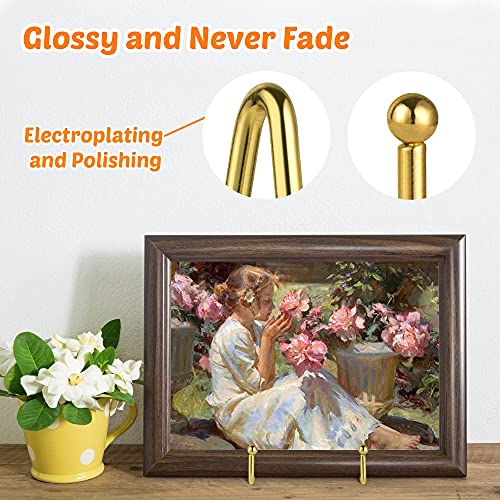 Mocoosy 2 Pack 4 Inch Gold Plate Stands for Display, Metal Square Wire Easel Stand, Plate Holder Display Stands, Picture Frame Stands for Display Photos, Decorative Platter, Book and Table Top Arts - color: Gold, size: 4 Inch