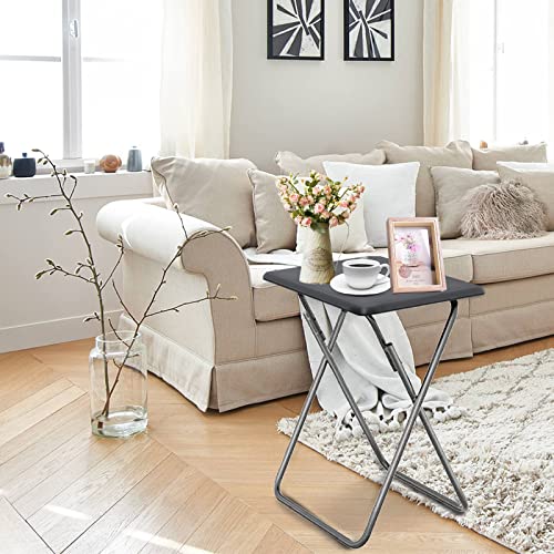 Garden 4 you Folding TV Tray Table/TV Dinner Trays Tables for Eating,Stable Tv Trays Table 25In, Folding Tray Side Table, Foldable Snack Tables for Bed & Sofa, 15 x 18.9 x 26 in (Grey,1PC) - color: Grey, size: 1pc