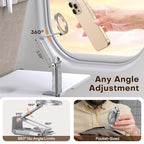 OMOTON TP02 360°Rotating for MagSafe Tripod Mount, Adjustable Aluminum Magnetic Phone Tripod for iPhone 17/16/15/14 Pro Max Air, Foldable Cell Phone Stand Fits Vlog, Gym, Travel Essentials, Silver - color: 5-Silver