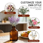 KEYWING Kitchen Soap Dispenser Set with Wood Tray, 16oz Amber Glass Soap Dispensers with Stainless Steel Pumps, Hand and Dish Soap Dispenser Set for Kitchen, Soap and Lotion Dispenser Set for Bathroom