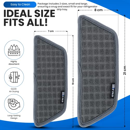 Refrigerator Drip Catcher for Water Tray, Protects Ice and Water Dispenser Pan From Spills, Mineral Build-Up and Water Splatter (2 pack, Grey) (Rectangular) - style: Gray Rectangular