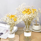 20 Stems Natural Dried Craspedia Billy Balls - 17" Golden Yellow Ball Flowers - Dried Flower Arrangement for Boho Wedding Farmhouse Decor - Vase Centerpiece Filler - DIY Dried Bouquet Home Decor