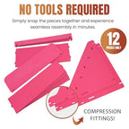 Wooden Portable Retail Table Display Stand Countertop 3 Step Riser Craft Shows, Farmers Markets Tradeshows |No Hardware Assembly Flat Pack Soap Display CBD Jewelry Spices Cups Tumblers Coasters - color: Pink