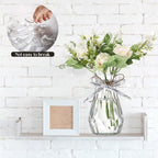 Bokon Set of 12 Pcs Small Plastic Bud Vases in Bulk with Gift Wrapping Ribbon, Vases for Flower, Wedding Centerpieces for Home Decor, Living Room, Office Decoration, Housewarming Party Gift (Clear)