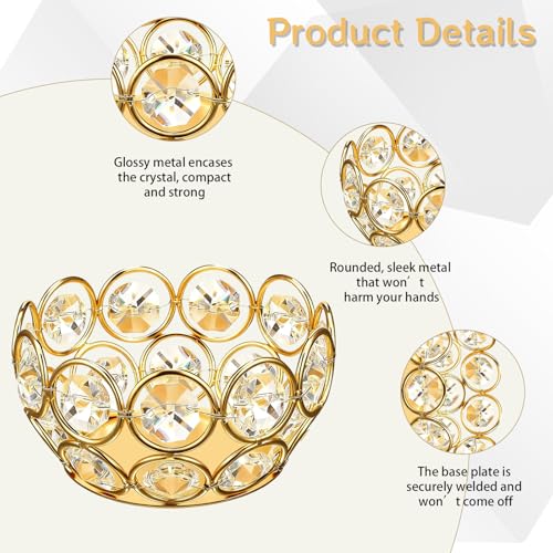 32 Pcs Tea Light Candle Holders Gold Tealight Jewel Stands Crystal Votive Candle Holders for Wedding Party Home Table Centerpiece Decor
