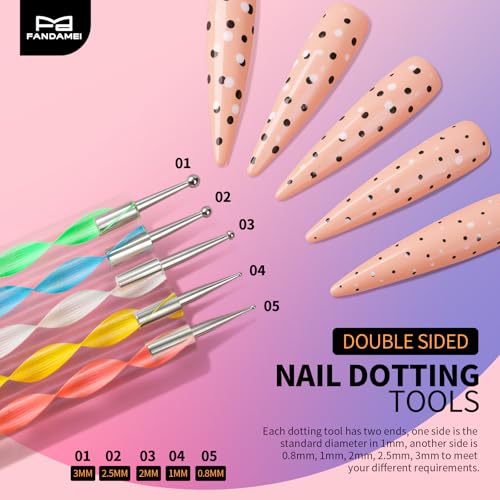 FANDAMEI Nail Art Tools, Nail Brush, 15 PCS Nail Art Brushes, 5 PCS Nail Dotting Tool, Nail Stand, Nail Holder For Painting Nails, Nail Tools, Nail Design Tools, Black - color: Black
