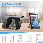 Fintie Universal Tablet Hand Strap Holder - [Dual Stand Supports] Detachable Padded Hook & Loop Fastening Handle Grip with Adhesive Patch for iPad/Galaxy Tab and All 7-11" Tablets, Gray - color: Gray