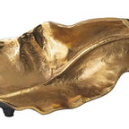 Benjara Twisted Leaf Design Sculpture with Texture Details