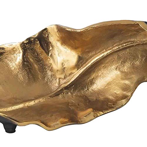 Benjara Twisted Leaf Design Sculpture with Texture Details