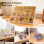 5 & 7 Tier Trading Card Display Stand, 12" Acrylic Card Stands for Display, versatile Card Stands for Sports Cards, Graded & Greeting Cards, Postcards, Vendor Stickers, with Snap-On Assembly（ 7 Tier ） - size: 7 Tier