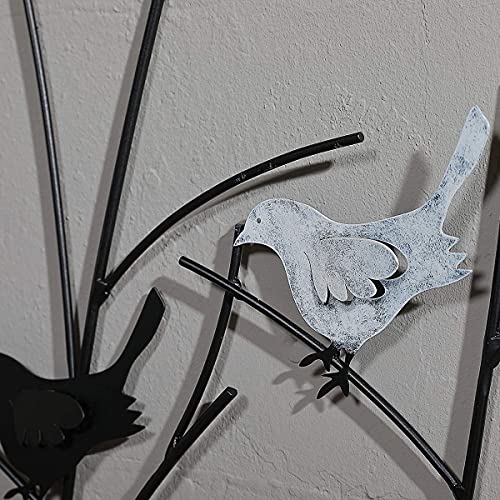 Lechesis Metal Birds on Branches Wall Art Decor Sculptures - 25" x 29 1/2"