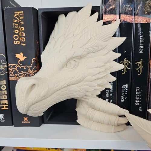 Dragons Awakening Book End – Fantasy Book Nook Insert for Dragon Readers – Unique Home Decor for Bookshelves & Libraries (Head and Tail - Wind Dragon) - color: Head and Tail - Wind Dragon