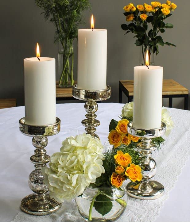 Richland Pillar Candle Holders Unique Mercury Bubble Set of 18 - size: Set of 18