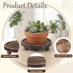 3 PCS Wooden Display Risers for Display, Round Wood Displays Stands, Woods Cake Stand for Party, 5-8 Inch Woods Pedestal Stand with Natural Grain for Candle, Flower and Home Displays(Rustic Brown,8''6''5'')