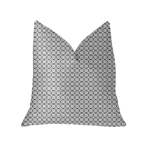 Object Lens Blue & Beige Luxury Throw Pillow 24 x 24 in.